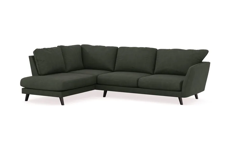 Trend Lyx 4-seters Venstrevendt L-formet Sjeselongsofa i Manchester - Mørkegrønn - Møbler - Sofaer - Sofaer med sjeselong - 4 seters sofa med divan
