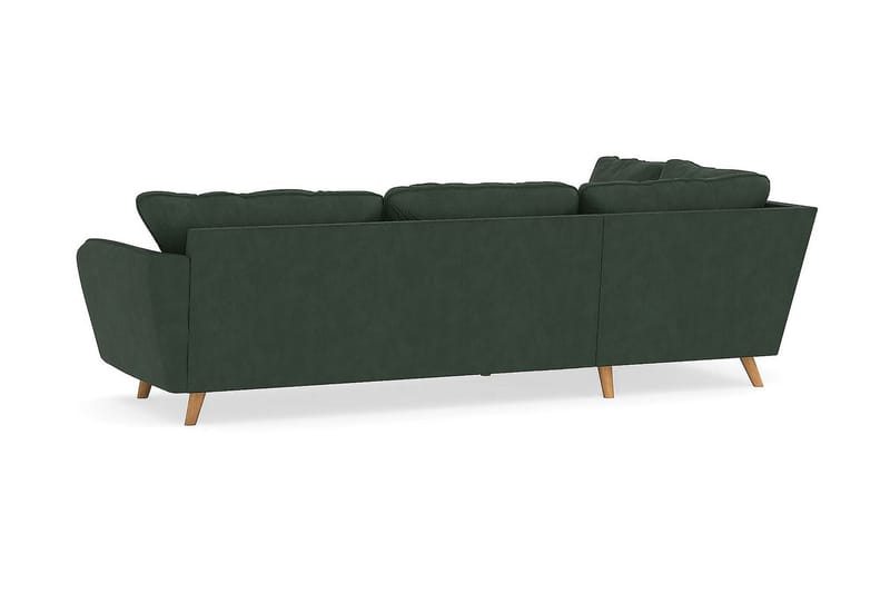 Trend Lyx 4-seters Venstrevendt L-formet Sjeselongsofa i Manchester - Mørkegrønn - Møbler - Sofaer - Sofaer med sjeselong - 4 seters sofa med divan