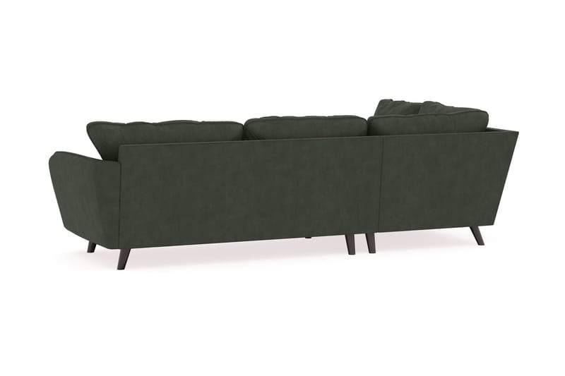 Trend Lyx 4-seters Venstrevendt L-formet Sjeselongsofa i Manchester - Mørkegrønn - Møbler - Sofaer - Sofaer med sjeselong - 4 seters sofa med divan
