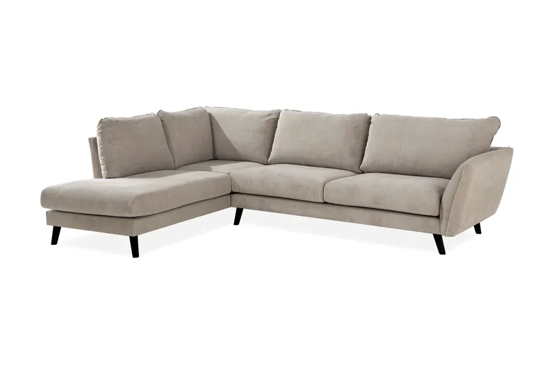 Trend Lyx 4-seters Venstrevendt L-formet Sjeselongsofa i Stoff - Beige - Møbler - Sofaer - Sofaer med sjeselong - 4 seters sofa med divan