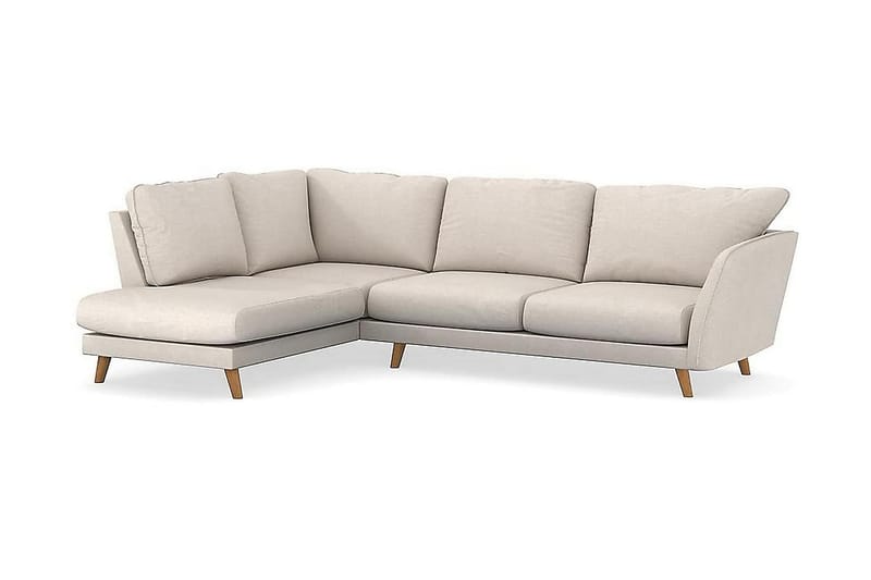 Trend Lyx 4-seters Venstrevendt L-formet Sjeselongsofa i Stoff - Beige - Møbler - Sofaer - Sofaer med sjeselong - 4 seters sofa med divan
