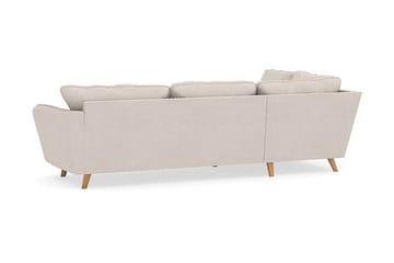 Trend Lyx 4-seters Venstrevendt L-formet Sjeselongsofa i Stoff - Beige - Møbler - Sofaer - Sofaer med sjeselong - 4 seters sofa med divan