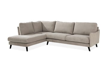 Trend Lyx 4-seters Venstrevendt L-formet Sjeselongsofa i Stoff - Beige - Møbler - Sofaer - Sofaer med sjeselong - 4 seters sofa med divan