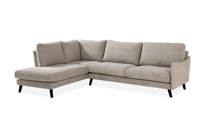 Trend Lyx 4-seters Venstrevendt L-formet Sjeselongsofa i Stoff - Beige - Møbler - Sofaer - Sofaer med sjeselong - 4 seters sofa med divan