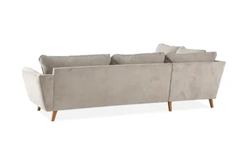Trend Lyx 4-seters Venstrevendt L-formet Sjeselongsofa i Stoff - Beige - Møbler - Sofaer - Sofaer med sjeselong - 4 seters sofa med divan