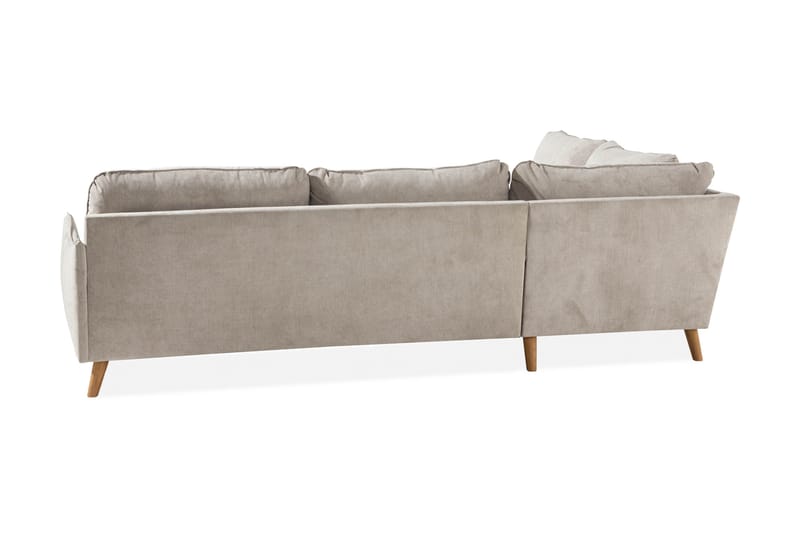 Trend Lyx 4-seters Venstrevendt L-formet Sjeselongsofa i Stoff - Beige - Møbler - Sofaer - Sofaer med sjeselong - 4 seters sofa med divan