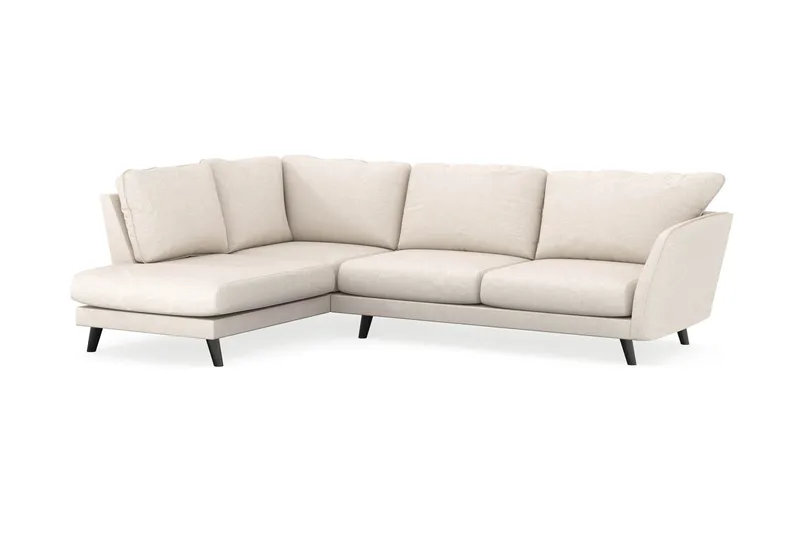 Trend Lyx 4-seters Venstrevendt L-formet Sjeselongsofa i Stoff - Beige - Møbler - Sofaer - Sofaer med sjeselong - 4 seters sofa med divan