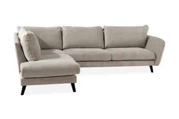 Trend Lyx 4-seters Venstrevendt L-formet Sjeselongsofa i Stoff - Beige - Møbler - Sofaer - Sofaer med sjeselong - 4 seters sofa med divan