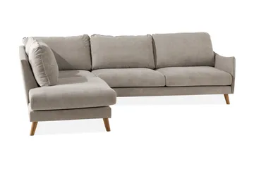 Trend Lyx 4-seters Venstrevendt L-formet Sjeselongsofa i Stoff - Beige - Møbler - Sofaer - Sofaer med sjeselong - 4 seters sofa med divan