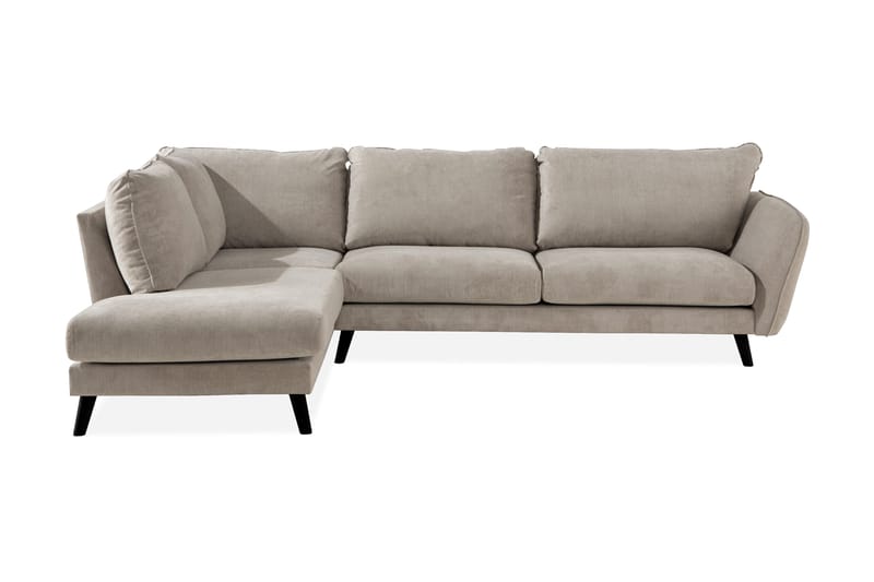 Trend Lyx 4-seters Venstrevendt L-formet Sjeselongsofa i Stoff, Beige
