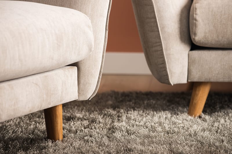 Trend Lyx 4-seters Venstrevendt L-formet Sjeselongsofa i Stoff - Beige - Møbler - Sofaer - Sofaer med sjeselong - 4 seters sofa med divan