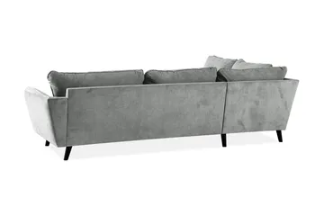 Trend Lyx 4-seters Venstrevendt L-formet Sjeselongsofa i Stoff - Grå - Møbler - Sofaer - Sofaer med sjeselong - 4 seters sofa med divan