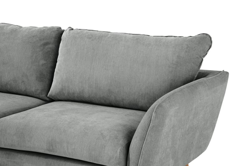 Trend Lyx 4-seters Venstrevendt L-formet Sjeselongsofa i Stoff - Grå - Møbler - Sofaer - Sofaer med sjeselong - 4 seters sofa med divan