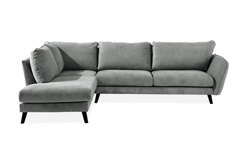 Trend Lyx 4-seters Venstrevendt L-formet Sjeselongsofa i Stoff - Grå - Møbler - Sofaer - Sofaer med sjeselong - 4 seters sofa med divan