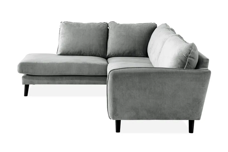 Trend Lyx 4-seters Venstrevendt L-formet Sjeselongsofa i Stoff - Grå - Møbler - Sofaer - Sofaer med sjeselong - 4 seters sofa med divan