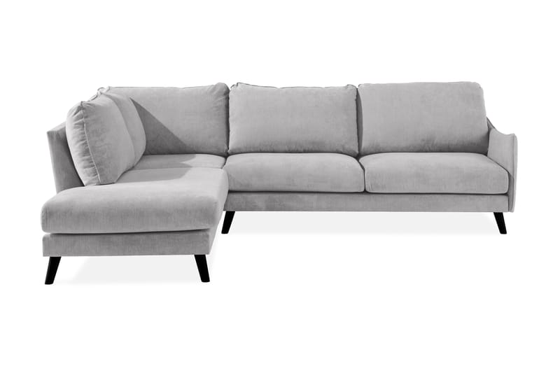 Trend Lyx 4-seters Venstrevendt L-formet Sjeselongsofa i Stoff - Lys grå - Møbler - Sofaer - Sofaer med sjeselong - 4 seters sofa med divan