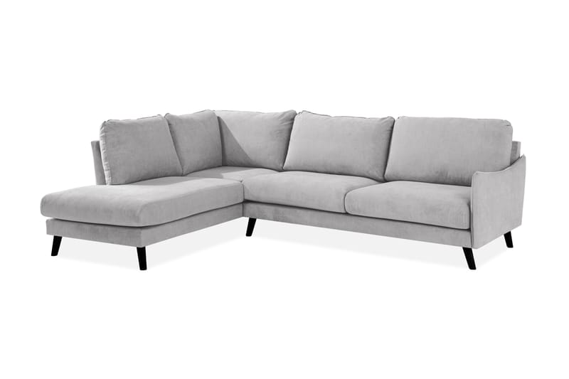 Trend Lyx 4-seters Venstrevendt L-formet Sjeselongsofa i Stoff - Lys grå - Møbler - Sofaer - Sofaer med sjeselong - 4 seters sofa med divan