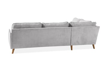 Trend Lyx 4-seters Venstrevendt L-formet Sjeselongsofa i Stoff - Lys grå - Møbler - Sofaer - Sofaer med sjeselong - 4 seters sofa med divan