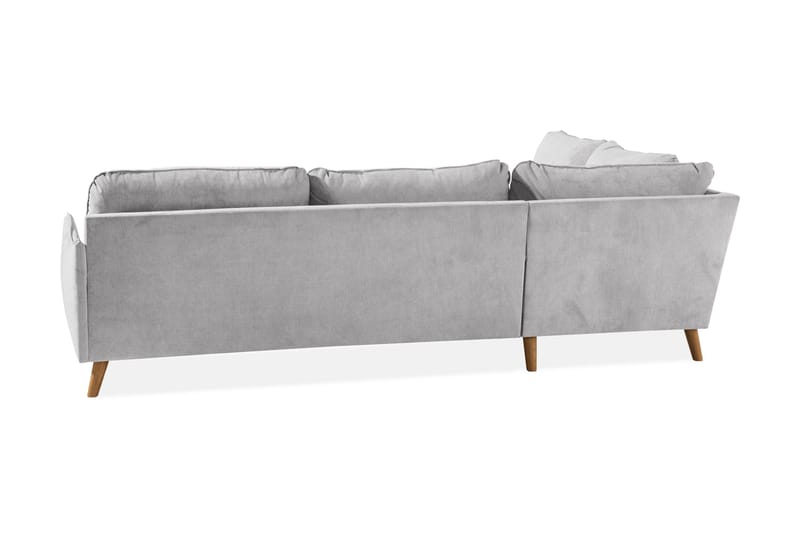 Trend Lyx 4-seters Venstrevendt L-formet Sjeselongsofa i Stoff - Lys grå - Møbler - Sofaer - Sofaer med sjeselong - 4 seters sofa med divan