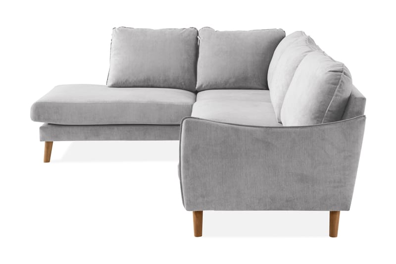 Trend Lyx 4-seters Venstrevendt L-formet Sjeselongsofa i Stoff - Lys grå - Møbler - Sofaer - Sofaer med sjeselong - 4 seters sofa med divan