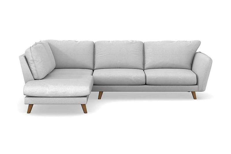 Trend Lyx 4-seters Venstrevendt L-formet Sjeselongsofa i Stoff - Lys grå - Møbler - Sofaer - Sofaer med sjeselong - 4 seters sofa med divan