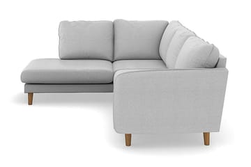 Trend Lyx 4-seters Venstrevendt L-formet Sjeselongsofa i Stoff - Lys grå - Møbler - Sofaer - Sofaer med sjeselong - 4 seters sofa med divan