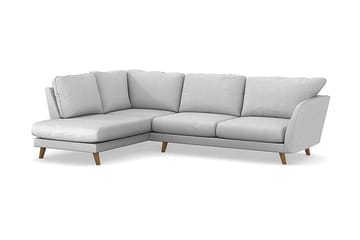 Trend Lyx 4-seters Venstrevendt L-formet Sjeselongsofa i Stoff - Lys grå - Møbler - Sofaer - Sofaer med sjeselong - 4 seters sofa med divan