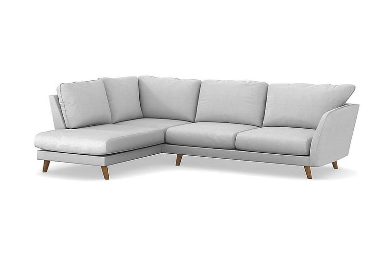 Trend Lyx 4-seters Venstrevendt L-formet Sjeselongsofa i Stoff - Lys grå - Møbler - Sofaer - Sofaer med sjeselong - 4 seters sofa med divan