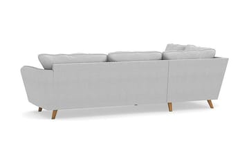 Trend Lyx 4-seters Venstrevendt L-formet Sjeselongsofa i Stoff - Lys grå - Møbler - Sofaer - Sofaer med sjeselong - 4 seters sofa med divan