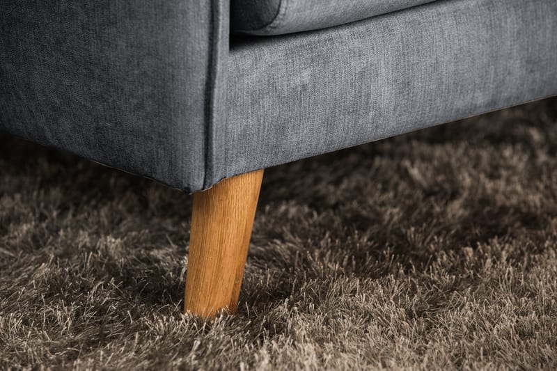 Trend Lyx 4-seters Venstrevendt L-formet Sjeselongsofa i Stoff - Mørk grå - Møbler - Sofaer - Sofaer med sjeselong - 4 seters sofa med divan