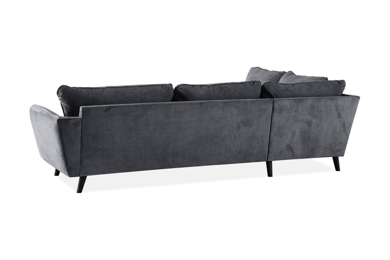 Trend Lyx 4-seters Venstrevendt L-formet Sjeselongsofa i Stoff - Mørk grå - Møbler - Sofaer - Sofaer med sjeselong - 4 seters sofa med divan