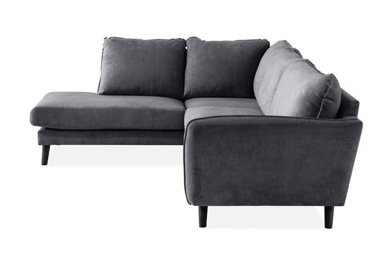 Trend Lyx 4-seters Venstrevendt L-formet Sjeselongsofa i Stoff - Mørk grå - Møbler - Sofaer - Sofaer med sjeselong - 4 seters sofa med divan