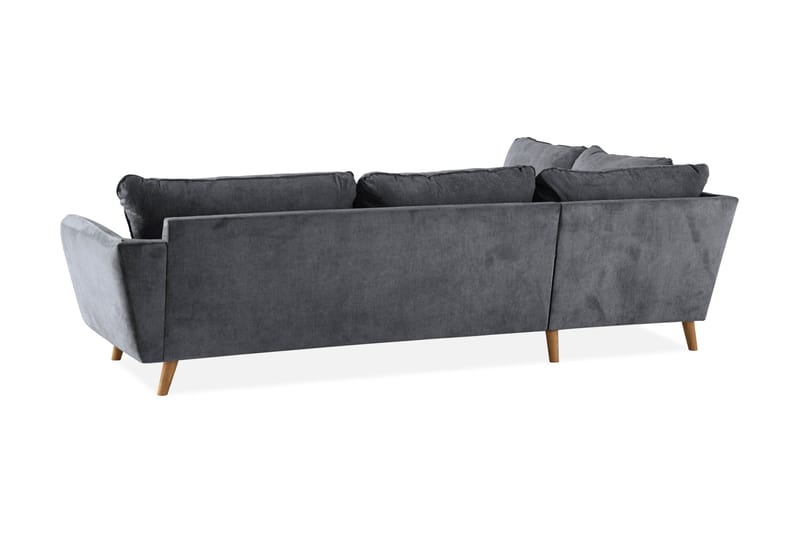 Trend Lyx 4-seters Venstrevendt L-formet Sjeselongsofa i Stoff - Mørk grå - Møbler - Sofaer - Sofaer med sjeselong - 4 seters sofa med divan