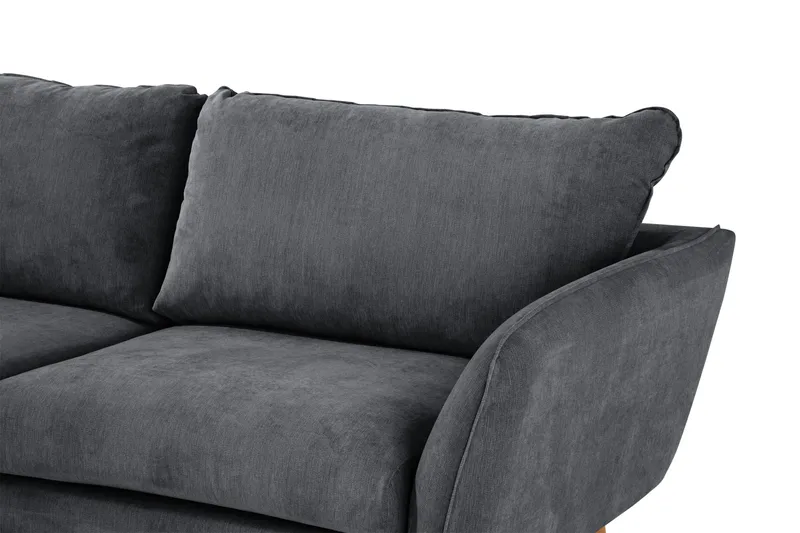 Trend Lyx 4-seters Venstrevendt L-formet Sjeselongsofa i Stoff - Mørk grå - Møbler - Sofaer - Sofaer med sjeselong - 4 seters sofa med divan