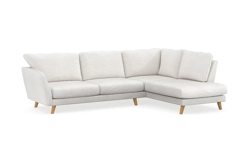 Trend Lyx Sjeselongsofa Høyre - Hvit|Bouclé - Møbler - Sofaer - Sofaer med sjeselong - 4 seters sofa med divan