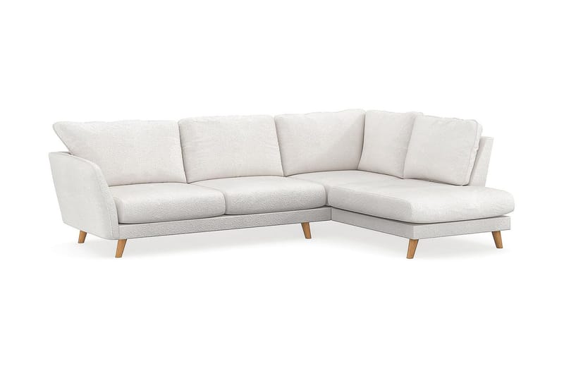 Trend Lyx Sjeselongsofa Høyre - Hvit|Bouclé - Møbler - Sofaer - Sofaer med sjeselong - 4 seters sofa med divan