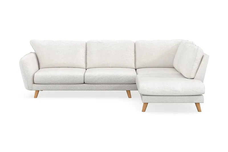 Trend Lyx Sjeselongsofa Høyre, Hvit|Bouclé