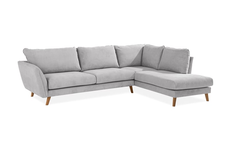 Trend Lyx Sjeselongsofa Høyre - Lysegrå/Eik - Møbler - Sofaer - Sofaer med sjeselong - 4 seters sofa med divan