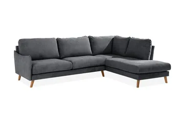 Trend Lyx Sjeselongsofa Høyre - Mørkegrå/Eik - Møbler - Sofaer - Sofaer med sjeselong - 4 seters sofa med divan