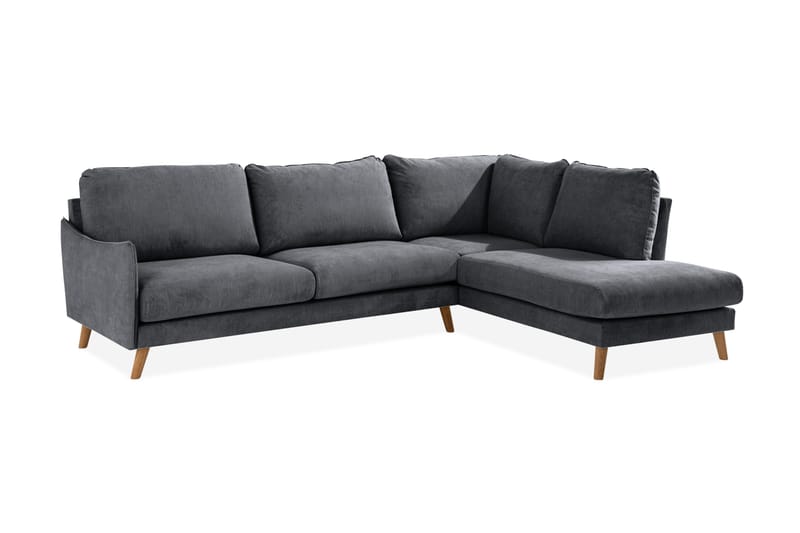 Trend Lyx Sjeselongsofa Høyre - Mørkegrå/Eik - Møbler - Sofaer - Sofaer med sjeselong - 4 seters sofa med divan