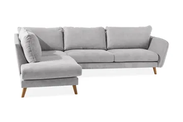 Trend Lyx Sjeselongsofa Venstre - Lysegrå/Eik - Møbler - Sofaer - Sofaer med sjeselong - 4 seters sofa med divan
