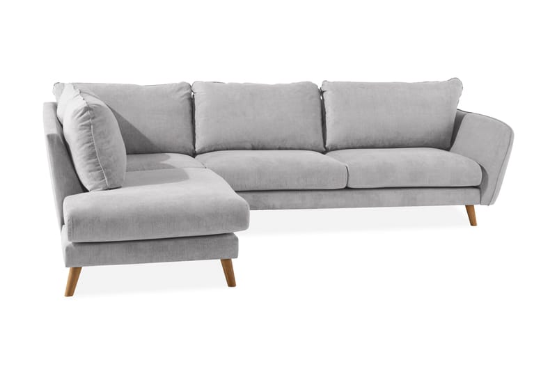 Trend Lyx Sjeselongsofa Venstre - Lysegrå/Eik - Møbler - Sofaer - Sofaer med sjeselong - 4 seters sofa med divan