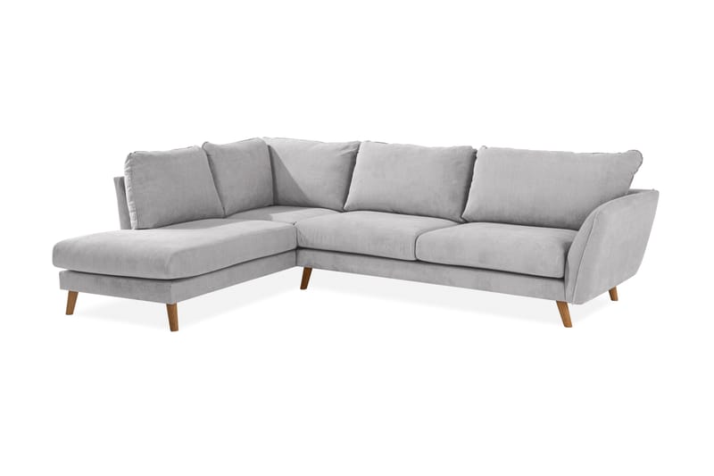 Trend Lyx Sjeselongsofa Venstre - Lysegrå/Eik - Møbler - Sofaer - Sofaer med sjeselong - 4 seters sofa med divan