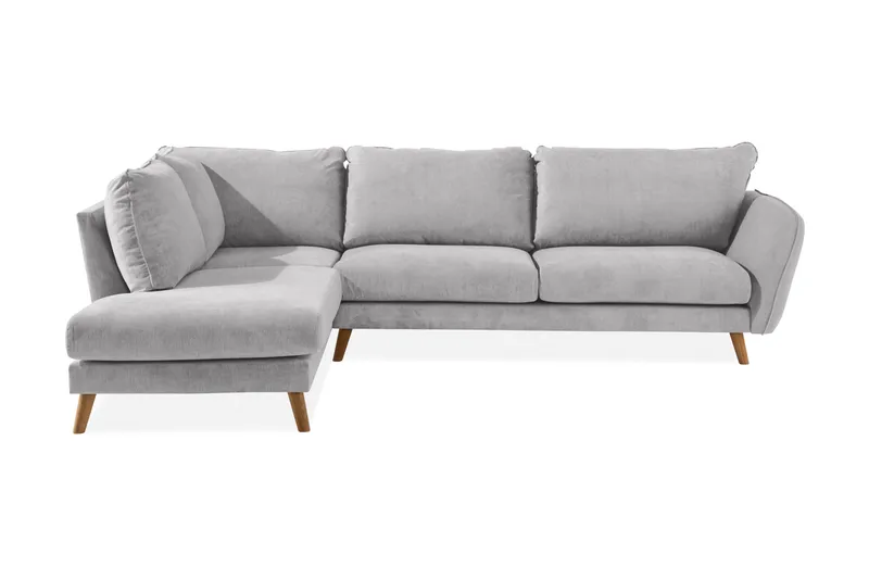 Trend Lyx Sjeselongsofa Venstre - Lysegrå/Eik - Møbler - Sofaer - Sofaer med sjeselong - 4 seters sofa med divan