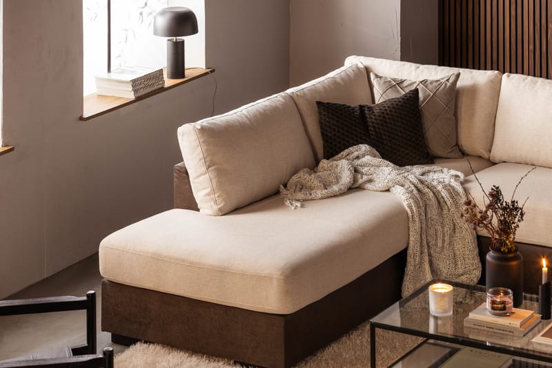 U-Sofa Havanna Divan Højre - Beige/Brun - 4 seters sofa med divan - U-sofa