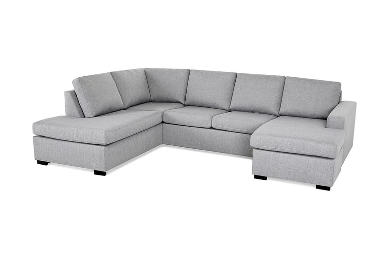 U-sofa Nevada Large Divan Høyre - Lysgrå - 4 seters sofa med divan - U-sofa