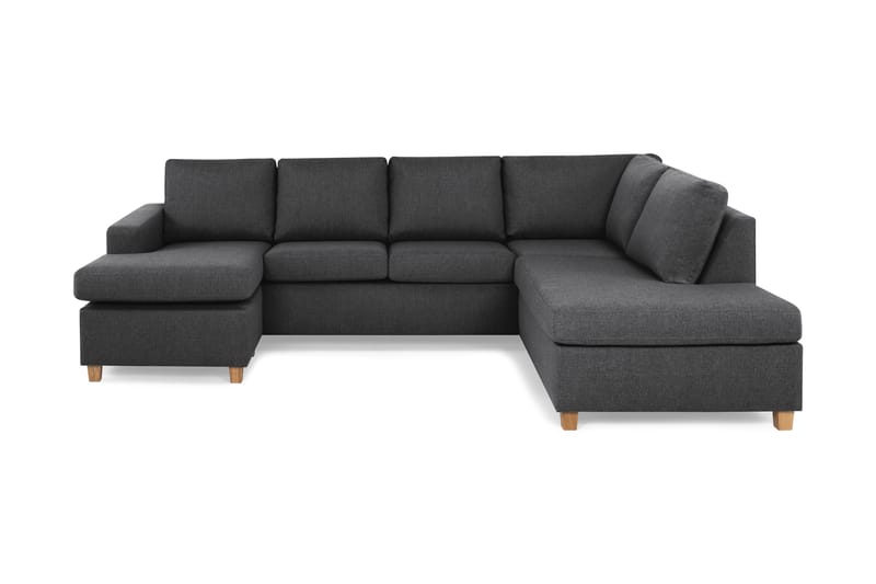 U-sofa Nevada Large Divan Venstre - Mørkgrå - 4 seters sofa med divan - U-sofa