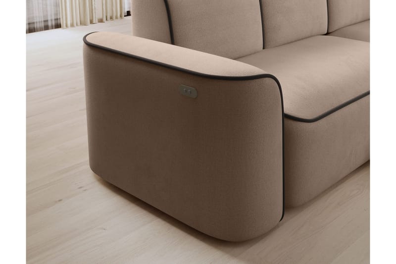 Ume 4-seters Sofa med Divan - Krem - Møbler - Sofaer - Sofaer med sjeselong - 4 seters sofa med divan