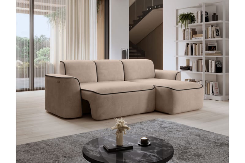 Ume 4-seters Sofa med Divan - Krem - Møbler - Sofaer - Sofaer med sjeselong - 4 seters sofa med divan