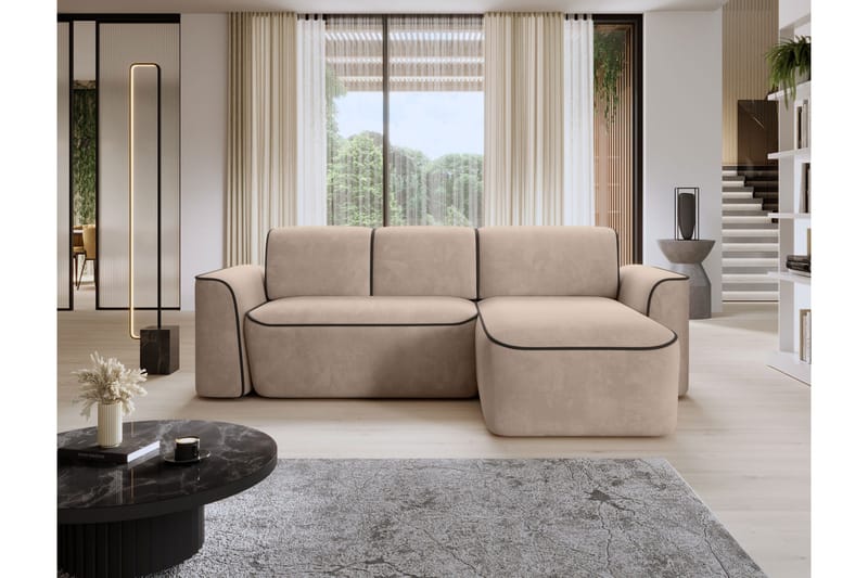 Ume 4-seters Sofa med Divan - Krem - Møbler - Sofaer - Sofaer med sjeselong - 4 seters sofa med divan